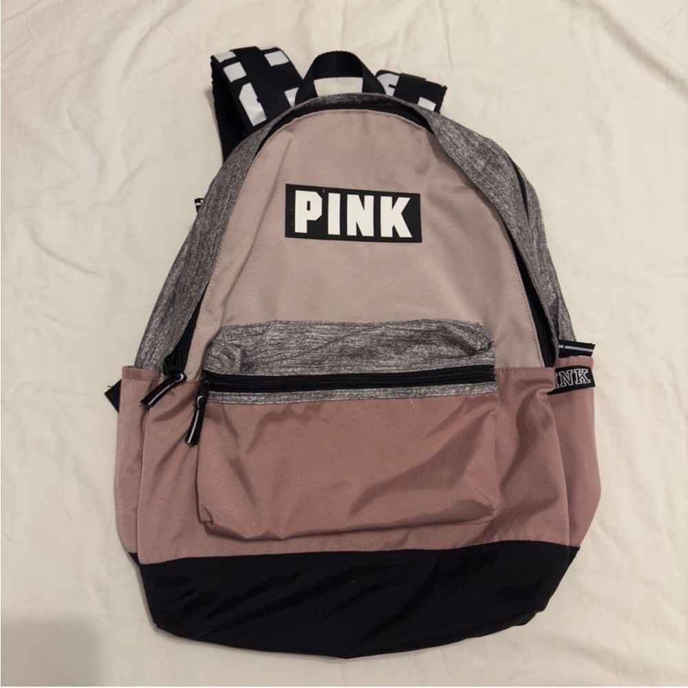 Pink By Victoria's Secret Backpack Travel Gray Black School College Travel